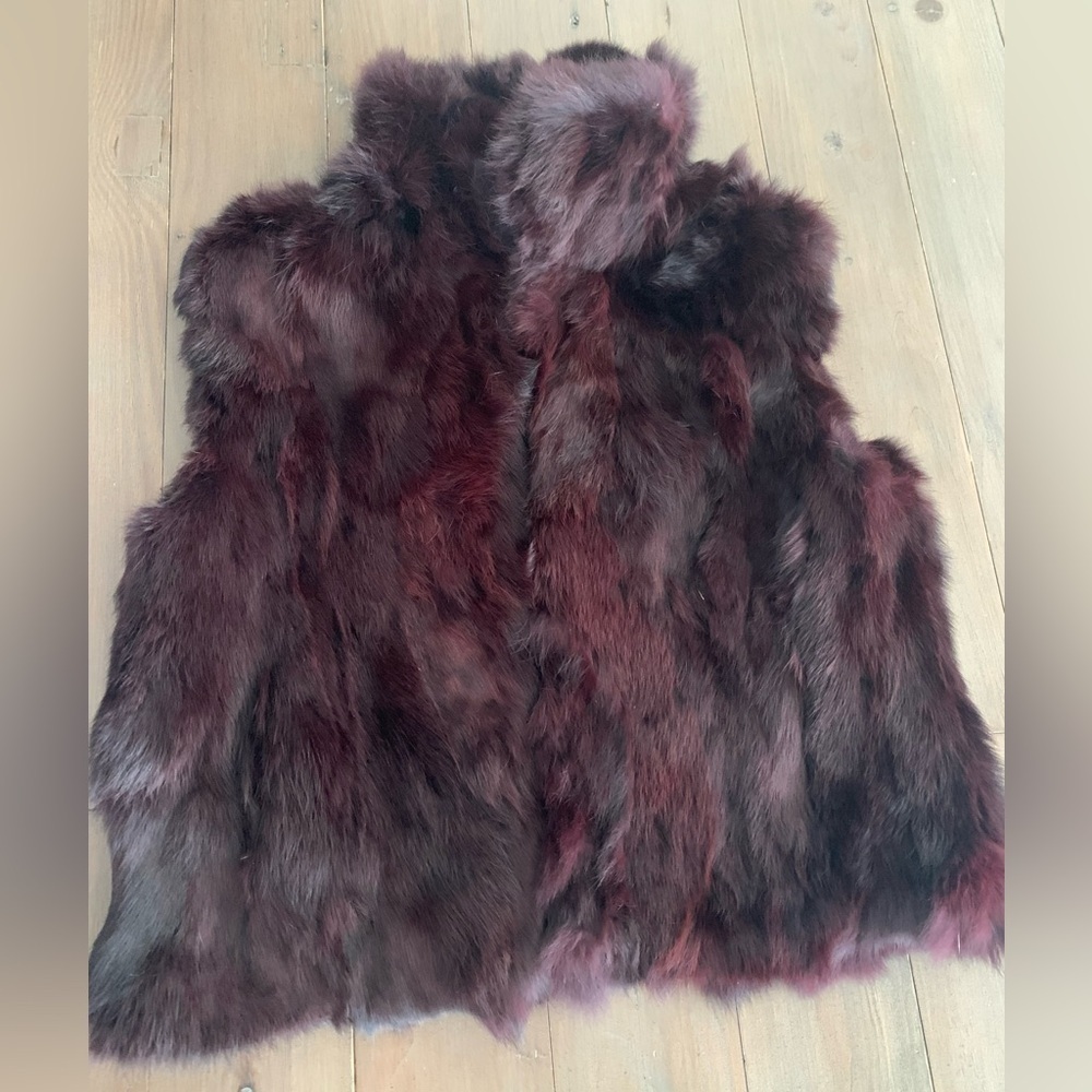 NEW Adrienne Landau rabbit fur vest
